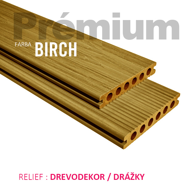Terasová WPC doska PRÉMIUM - farba_BIRCH