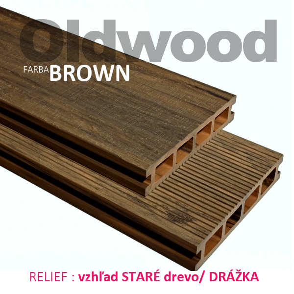 Terasová doska OLD WOOD - farba_BROWN