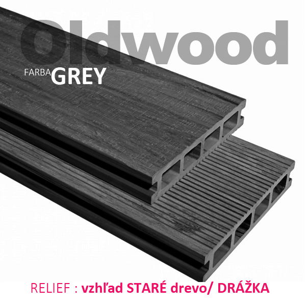 Terasová doska OLD WOOD - farba_GREY