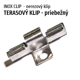 inox clip - nerezový klip - terasový
